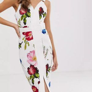 Ted Baker London Amylia Bodycon Sleeveless Strap Dress in Floral Berry Sundae